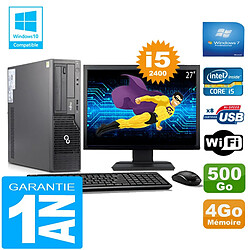 PC Fujitsu Esprimo E500 E85+ SFF I5-2400 RAM 4Go Disque 500Go Wifi W7 Ecran 27" - Occasion