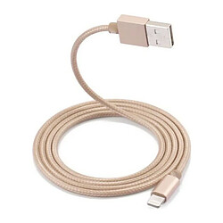 Little Boutik Câble Metal Nylon Renforcé Chargeur USB pour IPhone 1,5m Tréssé Couleur Or Compatible IPhone 5s 6 6S 7 8 X Couleur 