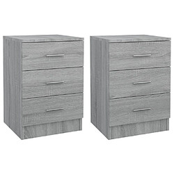 Maison Chic Lot de 2 Tables de chevet,Table de nuit,Table d'appoint pour salon Sonoma gris 38x35x56cm Bois d'ingénierie -MN36899