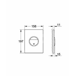 GROHE Nova Cosmopolitan Plaque de commande WC Chromé Mat 38765P00 (Import Allemagne)