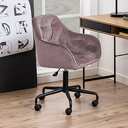 Mes Chaise de bureau 59x58,5x88,5 cm en velours vieux rose - BROOK