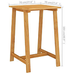 vidaXL Table de bar de jardin 70x70x104 cm Bois d'acacia massif pas cher