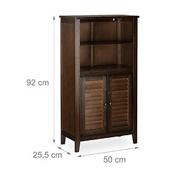 Helloshop26 Armoire de salle de bain sur pied meuble de rangement 92 cm bambou marron 13_0000285