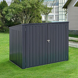 Cache poubelle Grebin avec toit rabattable pour 2 poubelles 173x101x131 cm [en.casa]