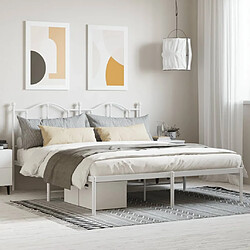 Maison Chic Lit adulte 160x200cm- Cadre de lit métal avec tête de lit pour chambre blanc -MN66785