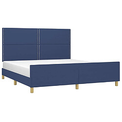 Avis Maison Chic Cadre/structure de lit avec tête de lit pour adulte - Lit Moderne Chambre Bleu 180 x 200 cm Tissu -MN25220