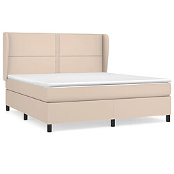 Maison Chic Structures de lit + matelas,Lit à sommier tapissier avec matelas Cappuccino 160x200 cm -MN68927