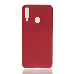 Coque en TPU mat de couleur unie anti-empreintes digitales rouge pour votre Samsung Galaxy A20s