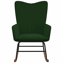 Maison Chic Chaise à bascule | Fauteuil Relax, design moderne Vert foncé Velours -GKD46755