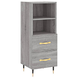 Maison Chic Buffet,Meuble de Rangement,commode pour salon,Cuisine Sonoma gris 34,5x34x180 cm Bois d'ingénierie -MN73675 pas cher