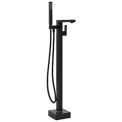 Helloshop26 Robinet de baignoire salle de bain sur pied acier inoxydable 90 cm noir 02_0003480