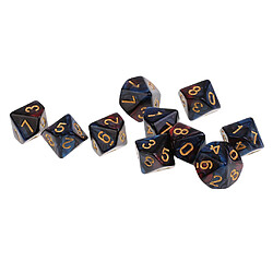 10pcs 10 sided dés d10 dés polyédriques pour les jeux de table des donjons et des dragons Red Blue