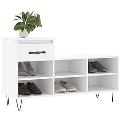 Avis Maison Chic Armoire à Chaussures,Meuble de Rangement à Chaussures Blanc 102x36x60 cm Bois d'ingénierie -MN15753