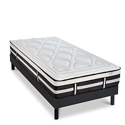 MAISON AUBERTIN Matelas Mémoire 28cm + Sommier Noir 90 x190cm