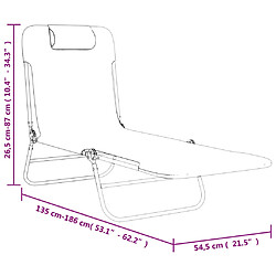 vidaXL Chaises longues pliables lot de 2 bleu textilène et acier pas cher