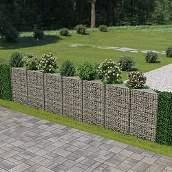 vidaXL Mur de gabion Acier galvanisé 450 x 30 x 100 cm 