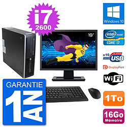 PC HP 8300 Elite SFF Ecran 19" Intel i7-2600 RAM 16Go Disque 1To Windows 10 Wifi · Occasion 