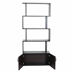 Avis Mendler Bibliothèque HWC-A27, étagère sur pied séparateur de pièce étagère de salon, compartiment de rangement avec porte 183x80cm structure 3D ~ brun foncé