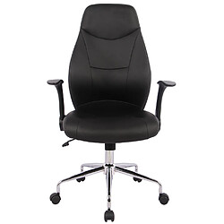 Pegane Fauteuil de bureau en métal coloris noir mat - 64 x 108,5 x 66 cm