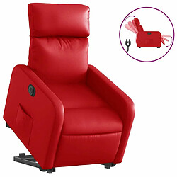 Maison Chic Fauteuil Relax pour salon, Fauteuil inclinable électrique rouge similicuir -GKD63878