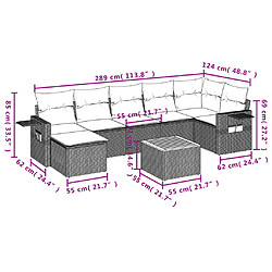 Avis Maison Chic Salon de jardin avec coussins 8 pcs | Ensemble de Table et chaises | Mobilier d'Extérieur beige résine tressée -GKD45605