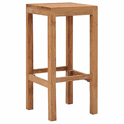 vidaXL Tabourets de bar lot de 2 bois de teck massif