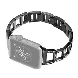 Wewoo Bracelet en acier inoxydable serti de diamants pour Apple Watch séries 5 et 4 40 mm / 3 et 2 et 1 38 mm noir