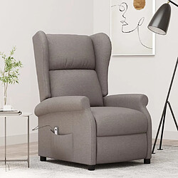 vidaXL Fauteuil inclinable électrique à oreilles taupe Tissu