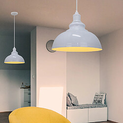 Avis Stoex Lot de 2 Lustre Suspension Industriel Vintages Abat-jour Ø29cm E27 Luminaire en Fer Métal Câble Réglable - Blanc