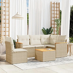 Maison Chic Salon de jardin avec coussins 6 pcs, Ensemble Tables et chaises de jardin, beige résine tressée -GKD427295