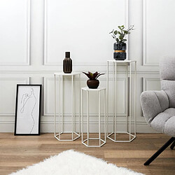 The Home Deco Factory Sellettes assorties en métal (Lot de 3) blanc.