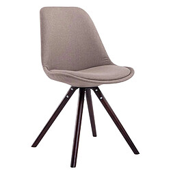 Decoshop26 4 chaises de salle à manger style scandinave en tissu taupe pieds rond en bois marron CDS10344