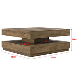 Table Basse avec Plateau Tournant Florenz Effet Bois [en.casa]