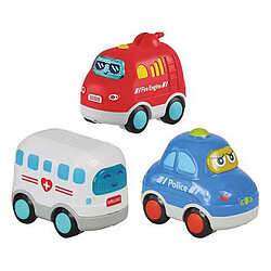 BigBuy Fun Petite voiture-jouet Camion de Pompiers Voiture de police Ambulance