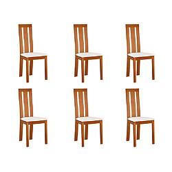 Vente-Unique Lot de 6 chaises DOMINGO - Hêtre massif chêne