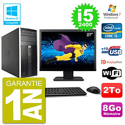 PC HP 6300 MT Ecran 27" Core i5-2400 RAM 8Go Disque 2To Graveur DVD Wifi W7 - Occasion