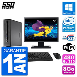 PC HP ProDesk 400 G1 SFF Ecran 19" Intel G3220 RAM 8Go SSD 480Go Windows 10 Wifi - Occasion