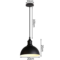 Stoex Suspension Luminaire Rétro Suspension Lustre Vintage Plafonnier Moderne Abat-Jour en Métal Noir Pour Hall Hôtel E27 pas cher