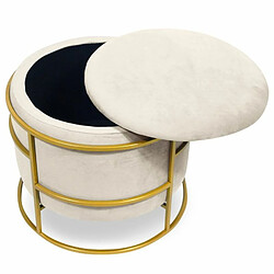 Paris Prix Pouf & Coffre de Rangement Gorin 43cm Beige