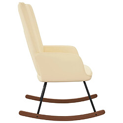 Avis Maison Chic Chaise à bascule | Fauteuil Relax, design moderne Blanc crème Velours -GKD95721