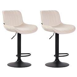 Non Lot de 2 tabourets de bar Lentini velours noir