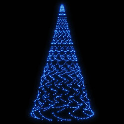 Avis vidaXL Sapin de Noël sur mât de drapeau 1400 LED Bleues 500 cm