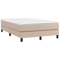 Maison Chic Lit adulte- Ensemble lit + matelas,Sommier à lattes de lit matelas cappuccino 120x190cm similicuir -GKD38841