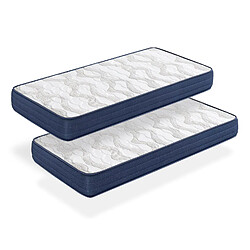 Dormalit Matelas 80x200 LOT 2 AIR LATEX Épaisseur 18 CM - Renforcement lombaire en latex – Juvénil 