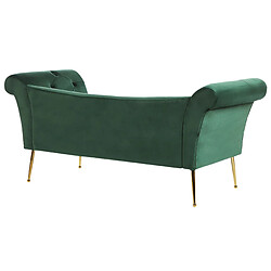 Acheter Beliani Chaise longue en velours vert foncé NANTILLY