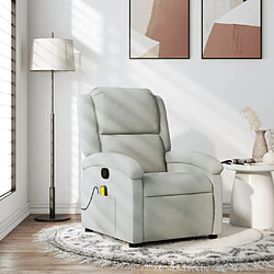 vidaXL Fauteuil de massage inclinable gris clair velours