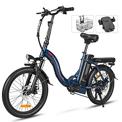 Vélo électrique SAMEBIKE CY20 FT - moteur 350W batterie 36V13AH autonomie 35KM autonomie freins à disque mécaniques - Bleu Foncé