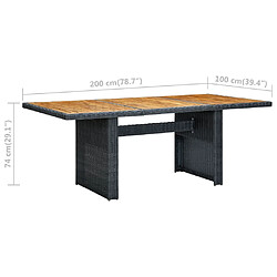 vidaXL Table de jardin Gris foncé Résine tressée et bois d'acacia pas cher