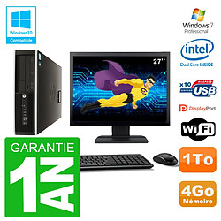 PC HP Compaq 8100 SFF Ecran 27" G6950 RAM 4Go Disque 1To Graveur DVD Wifi W7 · Occasion 