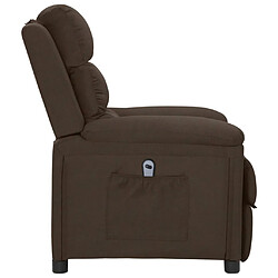 Avis vidaXL Fauteuil inclinable électrique Marron foncé Tissu